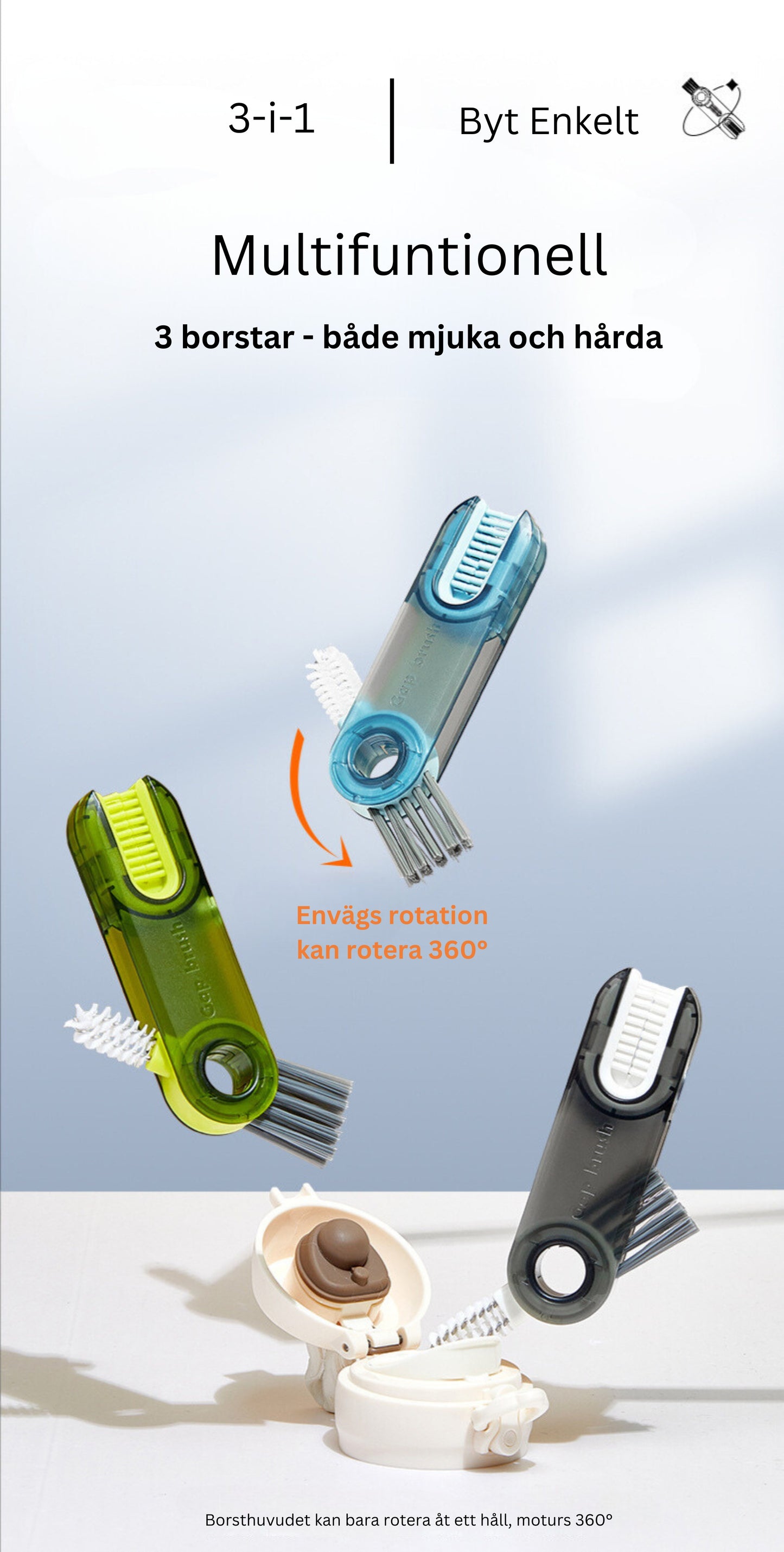 3-i-1 - Rengöringsborste